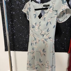 Light green floral dress from Dynamite